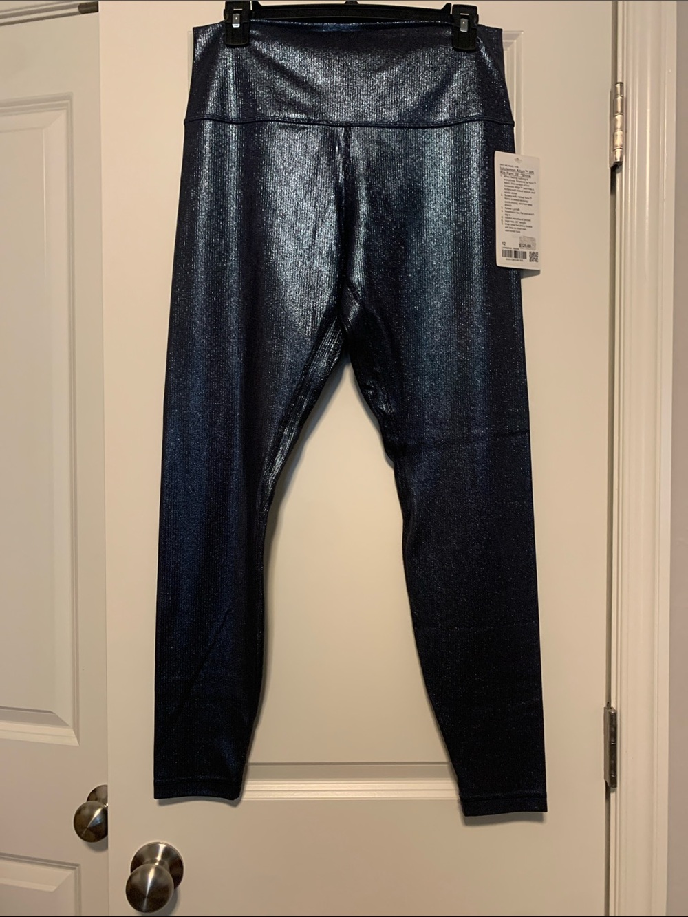 lululemon athletica Foil Black Night Blue Align HR Rib Pant 28" *Shine Sz 12 NWT